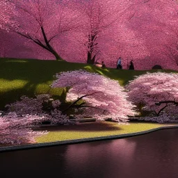 the most stunning, gorgeous cherryblossom tree on a lush island with reflective lake, high-detailed, fine-detailed, intricate, 8k resolution, digital art, detailed matte, volumetric lighting, dynamic lighting, ornate, baroque, illustration, 3D octane render, brian froud, howard lyon, selina french, greg rutowski