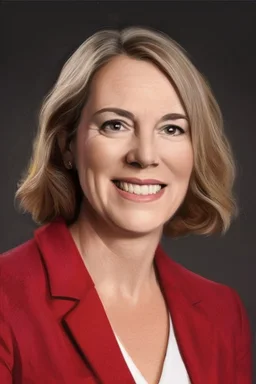 POwerful Female politician with a fiery background portrait