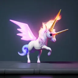 CM küre içinde fantastik unicorn ateşli kanatları olan