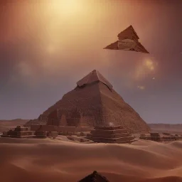 great pyramids in ruin, eye of providence in the sky