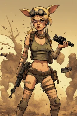 "Tank Girl: Apocalypse." Now... what does it look like? No! Did that before-- What? No, not that way! Damn deadlines. Setting me off completely. Too much pressure. Mixing up the scenes! Too much caffeine. That's it. Damn coffee overdose! What's that? No! You didn't want any kangaroo armies! Now wait a minute. You can't breathe. Too hot in here. Gotta open your eyes! Your mouth! What? They're open? Impossible-- You can't breathe! What? Fly? You are not going to fly! That's insane