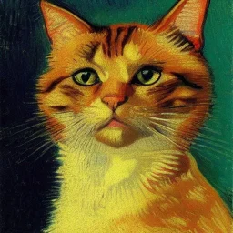 Portrait of a cat by Van Gogh