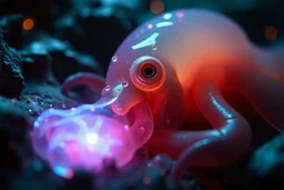 jelly magician sleeping too close to a wild magic vampire squid containing plasma in the style of Fallout 4 , bokeh like f/0.8, tilt-shift lens 8k, high detail, smooth render, down-light, unreal engine, prize winning