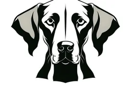 Weimaraner Dog clipart style simple stencil