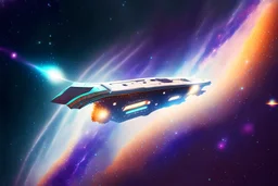 small spaceship cruising through the gAlaxy