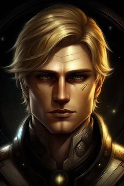 Galactic beautiful man commander deep Brown eyed fairhaired