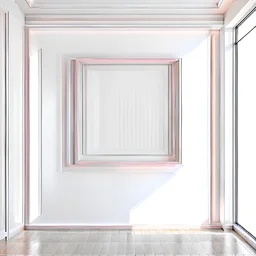a realistic minimal calming wall frame template in a museum wall closeup