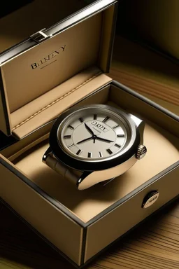 Illustrate a Key Bey Berk watch box in a pristine, unboxing state, with the lid slightly open to give viewers a glimpse of the exquisite watches it holds."