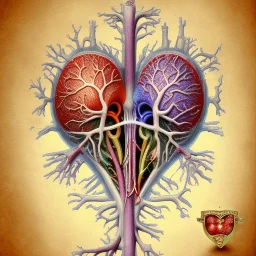 tree of life, anatomy heart, organs, blood