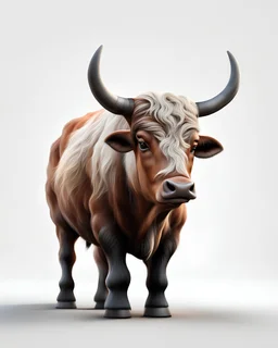 3 D REALISTIC OX IN WHITE BACKGROUND