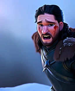 Jon snow toddler, full body, angry, dragon, dramatic lighting, hyper realistic