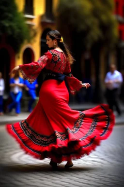 ładna z filcu tańczy flamenco styl matejko