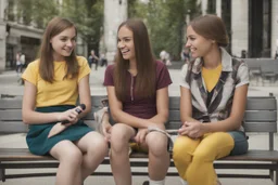 two teenage girls giving an interview