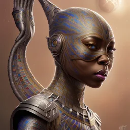 sango fantasy, fantasy magic, intricate, sharp focus, illustration, highly detailed, digital painting, concept art, matte, artgerm and paul lewin and kehinde wiley, masterpiece Asian black panther Egyptian silver space lady space moon galaxy