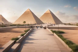 urban design tourist walkway with the pyramids