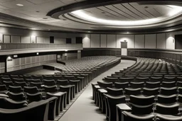 inside University amphitheater of a history in the 1980s