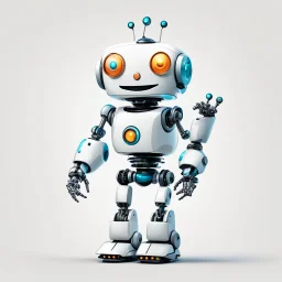 deep learning happy robot white background
