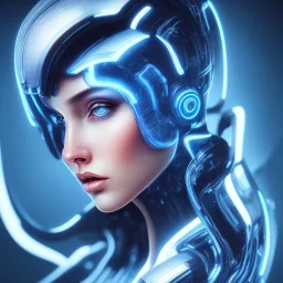 cyberblue, head, woman, portrai, tron