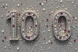 a silver world in the style of klimt– that says 100 on it decorated in gems glorious beautiful