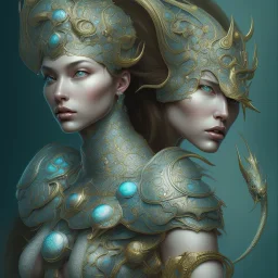 sango fantasy, fantasy magic, intricate, sharp focus, illustration, highly detailed, digital painting, concept art, matte, artgerm and paul lewin and kehinde wiley, masterpiece silver dragon head golden African nice breast Afo woman turquoise waves