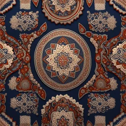 Hyper Realistic Detailed Traditional Ajrak-Fabric-Design.