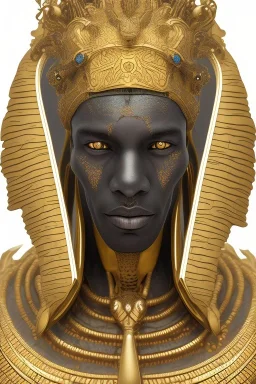 shiny black male African Egyptian alien, cracks in the voodoo head, wicked, eyes, crown, Elephant, 8k, finely detailed, photo realistic, tiger turquoise skull head gold dragon space alien snow skeleton gold horny toad silver crown silver eyes