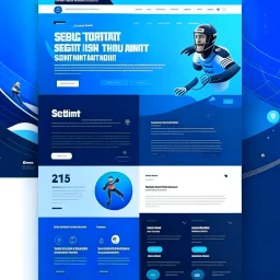 Design a user-friendly and visually appealing landing page for a sport website, prioritizing an intuitive user experience, blue colors