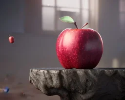 Red apple on the table with a drop of dew, detailed,ultra graphics,RTX, TXXA, SSAO, High quality,hyperrealistic, Super detailed, HDR,4k