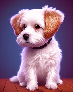 additive of a cute dog with white background, cartoon style