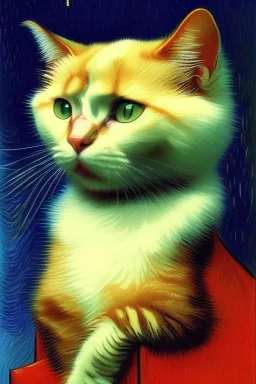 Portrait of a cat by Van Gogh