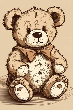 manga inspired design with teddy bear as theme