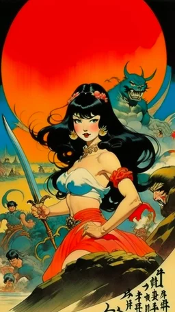 Betty Page art from japanese style 1900 movie. SEGA