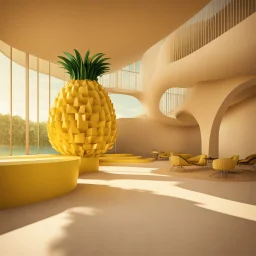 A tourist resort in the shape of a pineapple "interior design"