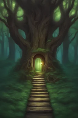 Magic forest you enter through a magic door