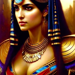 portrait beautiful face Cleopatra ,busty,ancient metal armor balanciaga fashion clothe painting by gaston bussiere, greg rutkowski, yoji shinkawa, yoshitaka amano, tsutomu nihei, donato giancola, tim hildebrandt, oil on canvas, cinematic composition, extreme detail,fit full head inside picture