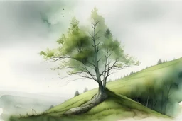 watercolor drawing of a birch tree on a hill on a white background, Trending on Artstation, {creative commons}, fanart, AIart, {Woolitize}, by Charlie Bowater, Illustration, Color Grading, Filmic, Nikon D750, Brenizer Method, Perspective, Depth of Field, Field of View, F/2.8, Lens Flare, Tonal Colors, 8K, Full-HD, ProPhoto RGB, Perfectionism, Rim Lighting, Natural Lighting, Soft Lig