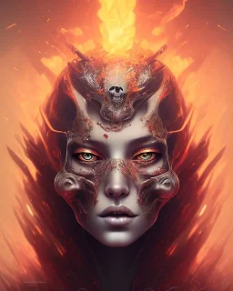 Abstract portrait of burning skull, Anna Dittmann, trending on artstation, fantasy art