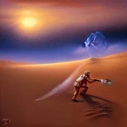 spray painting, fish a sand dune on mars