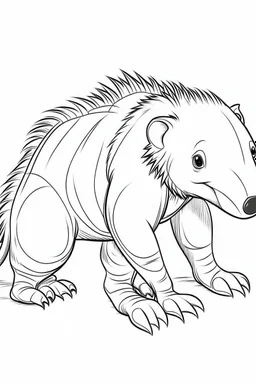 outline art for Anteater Pup coloring pages with sitch, white background, Sketch style, full body, only use outline, toddlers style, clean line art, white background, no shadows and clear and well outlined.