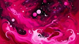 A magenta outer space with swirling stars painted by Guo Xi
