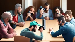 23 people separate houses talking on the phone