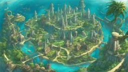 atlantis city, a lot of see trees