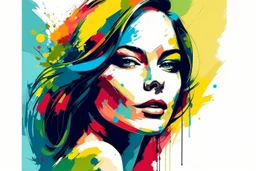 modern abstract woman painting vector