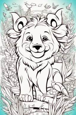 animals coloring book kids front cover page vivid color