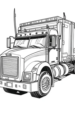 outline art for Truck Boat coloring pages with sitch, white background, Sketch style, full body, only use outline, toddlers style, clean line art, white background, no shadows and clear and well outlined.