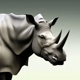 realistic profile of head rhino