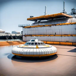 loading dock containing hovercraft