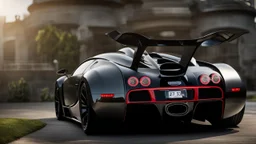 Batmobile bugatti Veyron ,rear view, desktop wallpaper, 4K, Cinematic