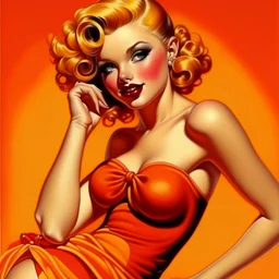 Candy as a pin up in the style of Alberto Vargas