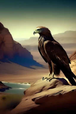 eagle, desert, cliff, brave, long long time ago, water, kind